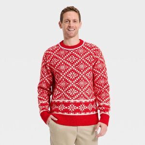 Men's Fair Isle Sweater - Goodfellow & Co Red S